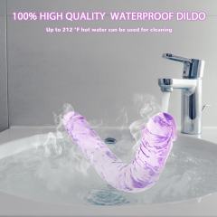 13.20'' Clear Purple Body-Safe TPE Double Ended Dildo