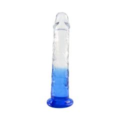 7.68'' Transparent & Blue Body-Safe TPE Dildo with Strong Suction Cup