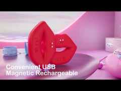 Red 9-Speed Rechargeable Silicone Vibrating Nipple Clamps with Remote Control
