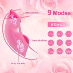 9-Speed Magenta App-Controlled an Remote-Controlled Rechargeable Silicone Wearable Panty Clitoral Vibrator