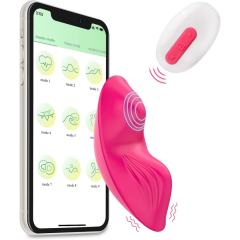 9-Speed Magenta App-Controlled an Remote-Controlled Rechargeable Silicone Wearable Panty Clitoral Vibrator