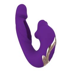 7-Speed Purple Rechargeable Vibrating & Tongue-Licking Massager with Flapping Function