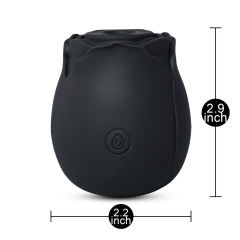 7-Function Black Color Silicone Clitoral Sucking Rose Vibrator