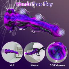 9.65'' Multicolor Realistic Silicone Huge Thick Dildo with Extra-Long Insertable Length and Strong Suction Cup