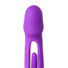 Customizable 7-Speed Purple Rechargeable Vibrating & Tongue-Licking Massager with Flapping Function