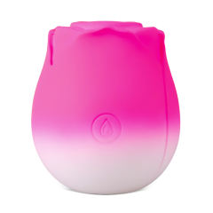 10-Function Magenta & White Silicone Rechargeable Clitoral Sucking Rose Sex Toy