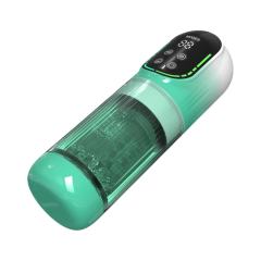 7-Speed Green Rechargeable Masturbator with Vibrating, Thrusting, Rotating, Sucking & Tongue-Licking Functions
