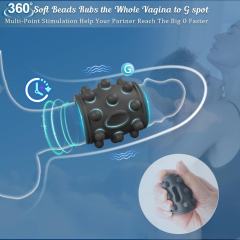 10-Speed Black Rechargeable Silicone Vibrating Cock Ring with USB Magnetic Charging