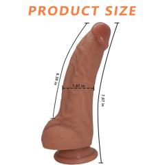 7.88" Deep Flesh Silicone Dildo with Strong Suction Cup