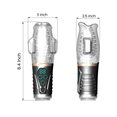 9-Mode Rechargeable Automatic Sucking & Vibrating Male Masturbator with LED Display