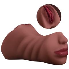 0.63KG Brown TPE Realistic Masturbator with Nose and Mouth
