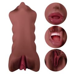 0.63KG Brown TPE Realistic Masturbator with Nose and Mouth