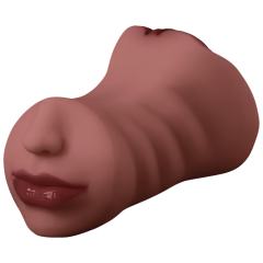 0.63KG Brown TPE Realistic Masturbator with Nose and Mouth