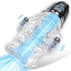 9-Mode Rechargeable Automatic Sucking & Vibrating Male Masturbator with LED Display