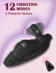 12 Modes Pink Silicone Vibrating Ride Prostate Massager with Remote Control