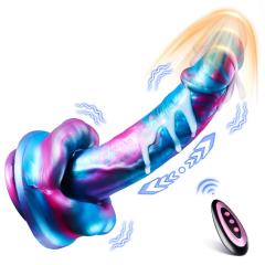 3 Thrusting & 7 Vibrating & Heating Modes Multicolor Fantasy Dildo with Suction Cup & Remote Control