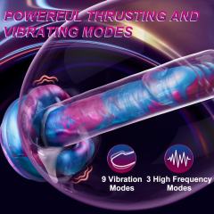 3 Thrusting & 7 Vibrating & Heating Modes Multicolor Fantasy Dildo with Suction Cup & Remote Control