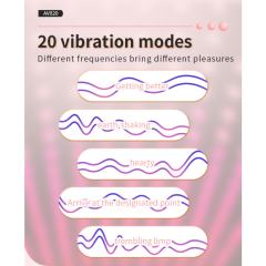 20-Speed Rechargeable Silicone Vibrator with 180° Rotating Head