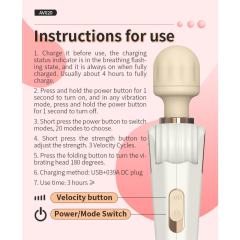 20-Speed Rechargeable Silicone Vibrator with 180° Rotating Head