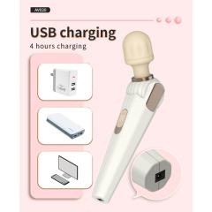 20-Speed Rechargeable Silicone Vibrator with 180° Rotating Head