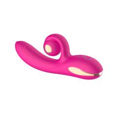 10-Speed Magenta Rechargeable Silicone Vibrator with Swinging Function
