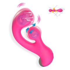 10-Speed Magenta Silicone Rechargeable Wriggling Vibrator
