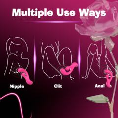 10-Speed Magenta Silicone Rechargeable Wriggling Vibrator