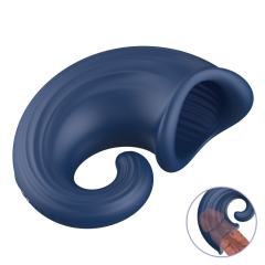 7-Speed Blue Rechargeable Penis Training Vibrator with Diverse Particle Textures