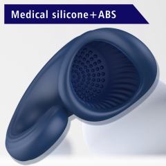 7-Speed Blue Rechargeable Penis Training Vibrator with Diverse Particle Textures