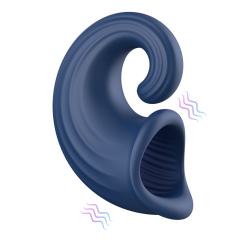 7-Speed Blue Rechargeable Penis Training Vibrator with Diverse Particle Textures