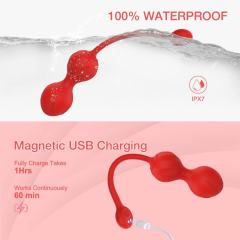 9-Speed Red App-Controlled Silicone Rechargeable Vibrator