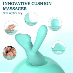 9-Speed App-Controlled Silicone Hands-Free Ride-On Vibrator in Cyan with Dual Motor G Spot & Clitoral Stimulator