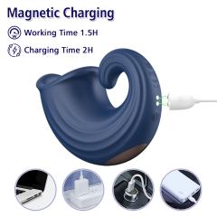 7-Speed Blue Rechargeable Penis Training Vibrator with Diverse Particle Textures