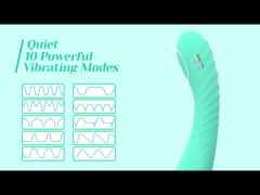 10-Speed Teal Rechargeable Waterproof Silicone Vibrating G-Spot Vibrator