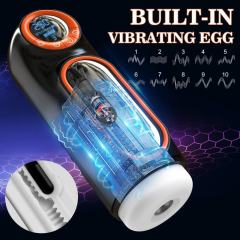 10-Speed Sucking, Thrusting & Vibrating Waterproof Automatic Male Masturbators in Black with Sound Effects