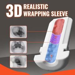 10-Speed Sucking, Thrusting & Vibrating Waterproof Automatic Male Masturbators in Black with Sound Effects