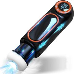 10-Speed Sucking, Thrusting & Vibrating Waterproof Automatic Male Masturbators in Black with Sound Effects