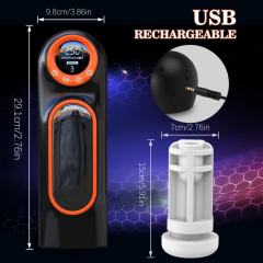 10-Speed Sucking, Thrusting & Vibrating Waterproof Automatic Male Masturbators in Black with Sound Effects