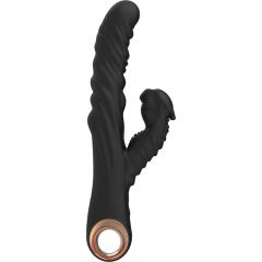 Black Color 8-Speed Silicone Vibrator with Beaded Up-and-Down Motion Function