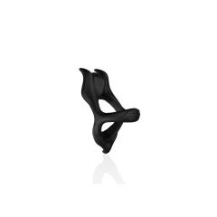 10-Speed Black Rechargeable Silicone Vibrating Cock Ring