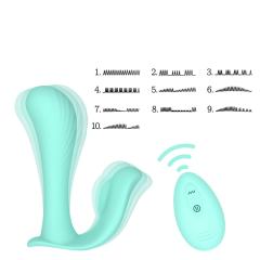 10-Speed Cyan Silicone Rechargeable Party Vibrator