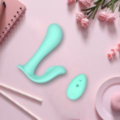 10-Speed Cyan Silicone Rechargeable Party Vibrator