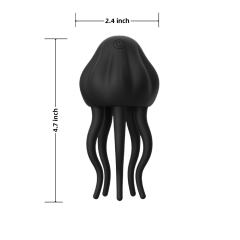 Black 10-Speed Rechargeable Vibrating Penis Massager