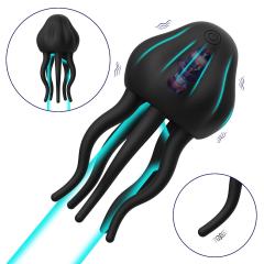Black 10-Speed Rechargeable Vibrating Penis Massager