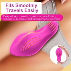 9 Modes Magenta Waterproof Rechargeable Silicone Wearable Panty Vibrator with App Control