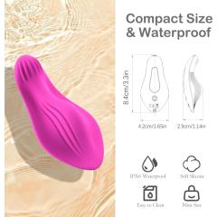 9 Modes Magenta Waterproof Rechargeable Silicone Wearable Panty Vibrator with App Control