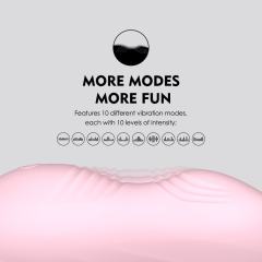 10-Speed Silicone Hands-Free Ride-On Vibrator in Pink with Clitoral Stimulator
