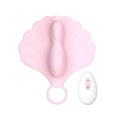10-Speed Silicone Hands-Free Ride-On Vibrator in Pink with Clitoral Stimulator