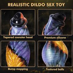 9.85'' Rechargeable Big Monster Silicone 7-Speed Thrusting & Vibrating Dildo with Remote Control