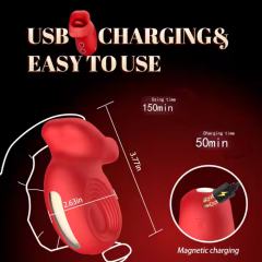 10-Speed Red Color Big Mouth Stimulator with Licking Tongue